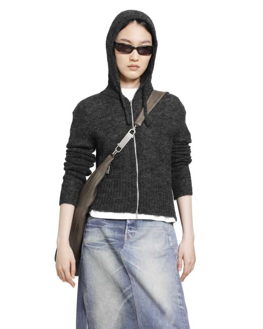 Our Legacy Black Compact Hood Zip-Up Sweater