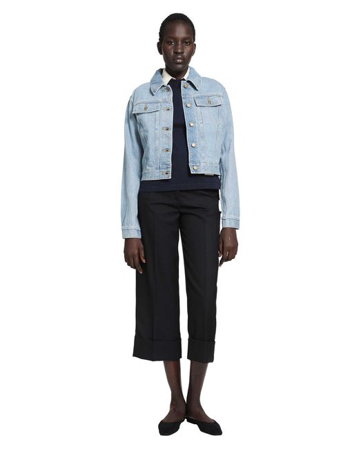 Thom Browne Blue Shrunken Selvedge Denim Jacket