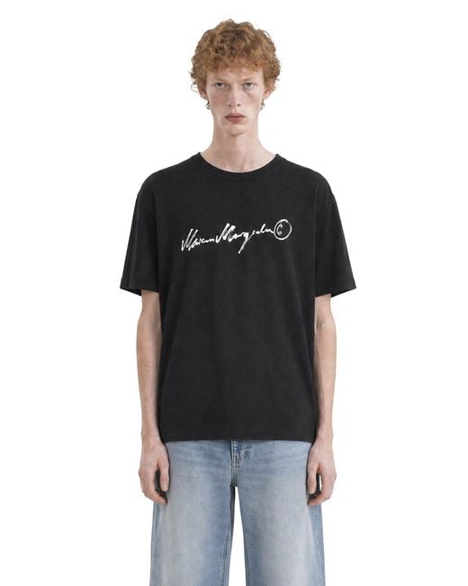 MM6 by Maison Margiela Black Overdyed Jersey T-Shirt for men