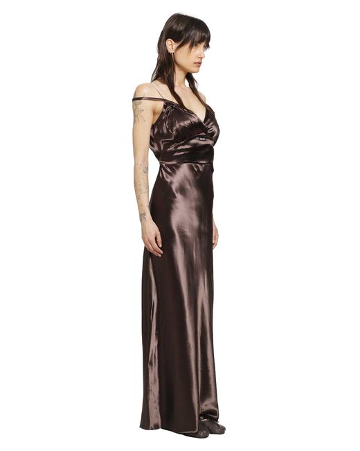 Miu Miu Brown Long Satin Dress