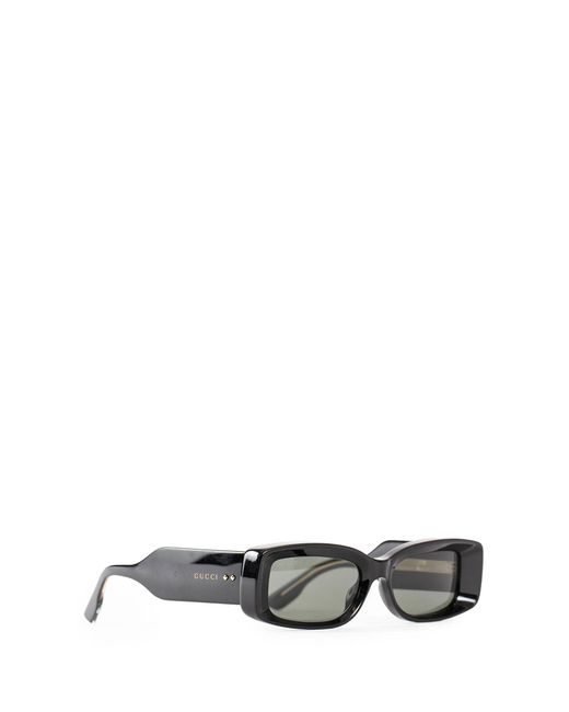 Gucci Black Rectangular Acetate Sunglasses