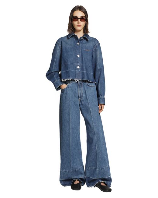 Givenchy Blue Cropped Denim Shirt