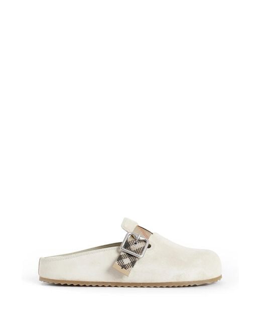 Burberry White Mules