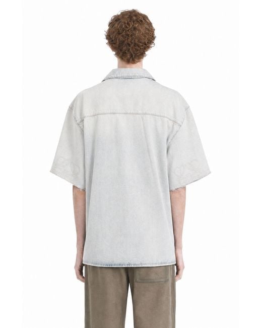 Loewe Gray Anagram Short Sleeve Shirt for men