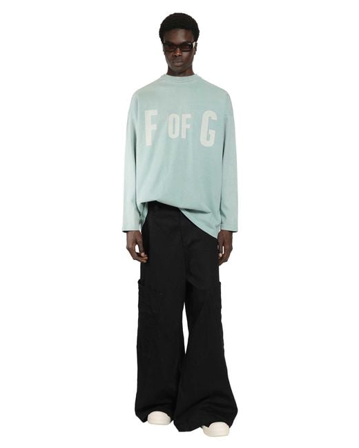 Fear Of God Blue Printed Long Sleeve Tee for men