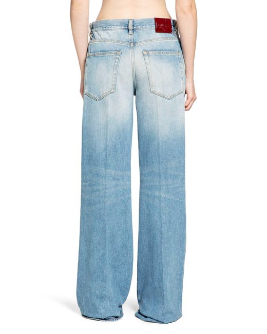 Gucci Blue Bleached Denim Flared Jeans