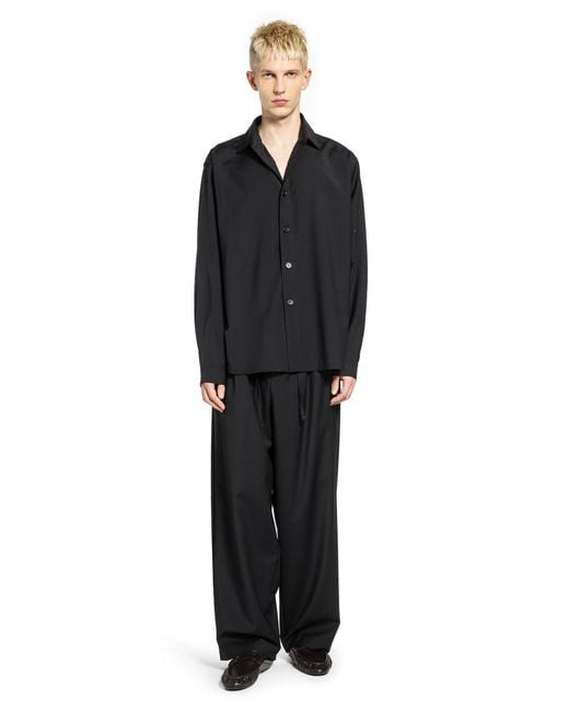 ROSE BURRITO Black Wool Pyjama Trousers for men