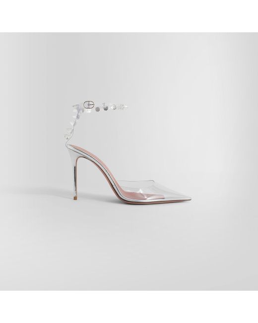 amina muaddi white pump