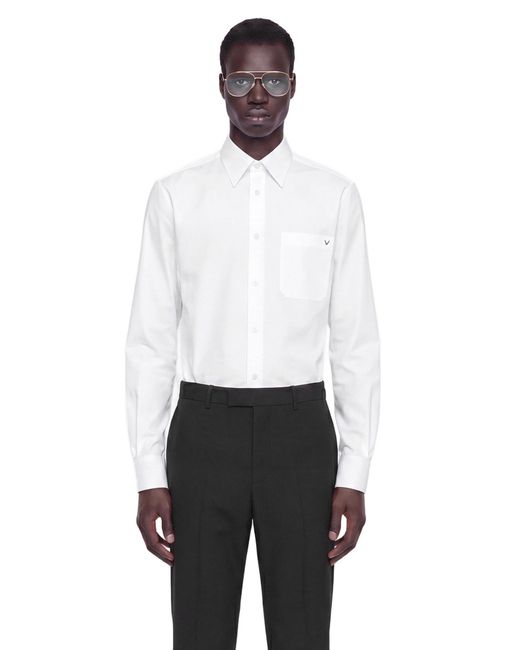 Valentino White V Pocket Shirt for men
