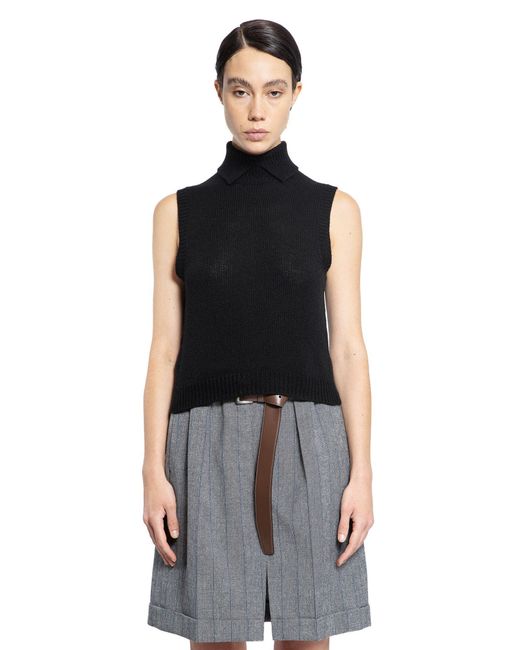 Prada Black Cashmere Turtleneck Vest