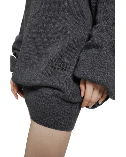 MM6 by Maison Margiela Black Merino Wool Knit Dress