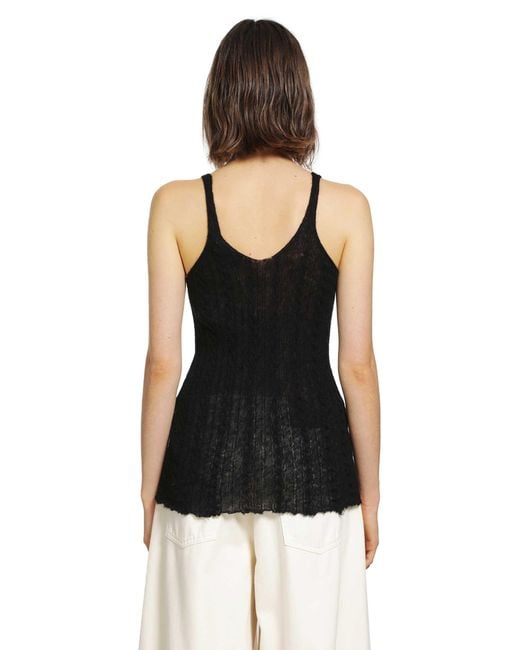 Haikure Black Lois Semi-Sheer Tank Top