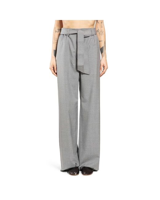Max Mara Gray Stretch Wool Cloth Trousers