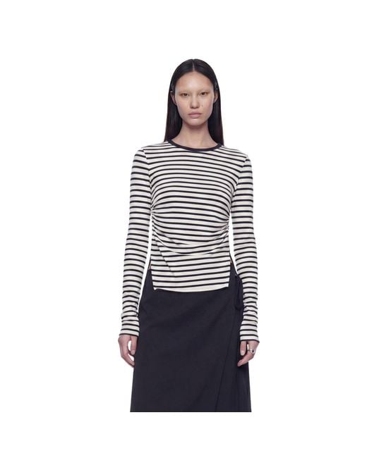 Ann Demeulemeester Black Oke Wrinkled Cropped Long Sleeve Top