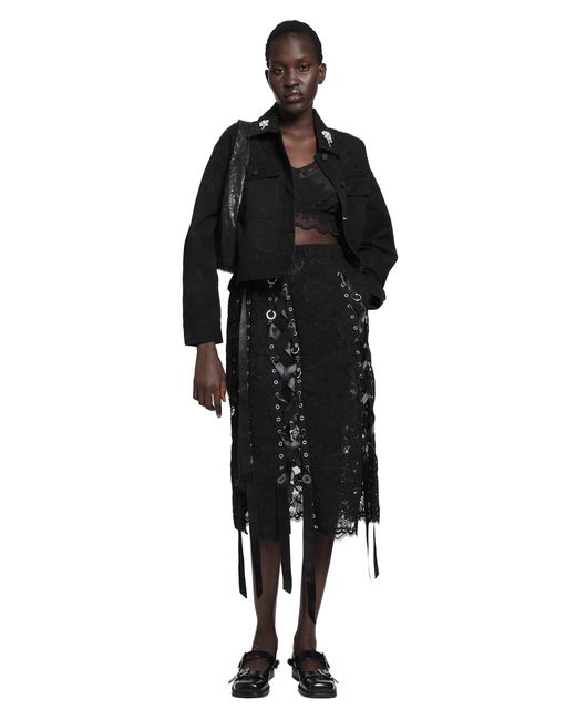Simone Rocha Black Lace Trim Negligee Bralette