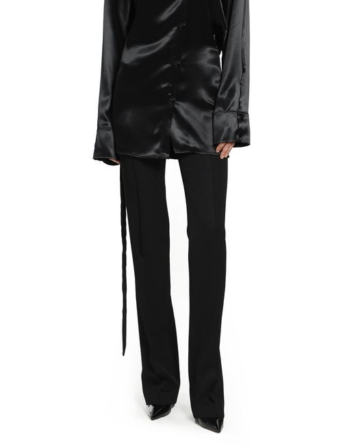 The Attico Black Gabardine Straight Leg Trousers