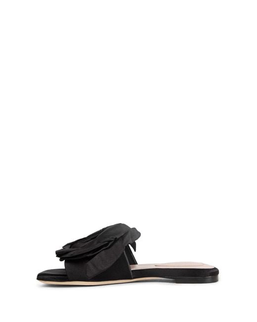Simone Rocha Black Pressed Rosette Slides