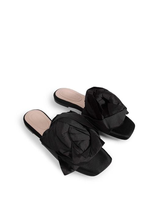 Simone Rocha Black Pressed Rosette Slides