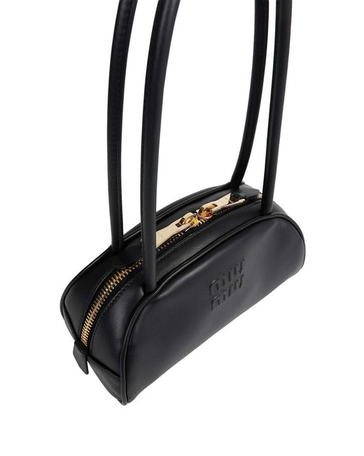 Miu Miu Black Beau Leather Small Shoulder Bag