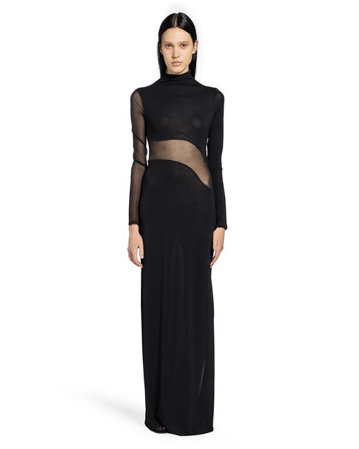 Alaïa Black Silk-Knit Cut-Out Dress