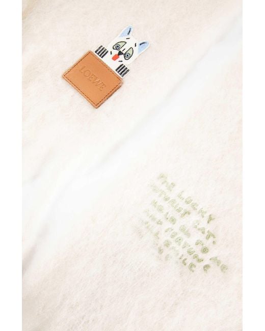 Loewe White Mohair Scarf