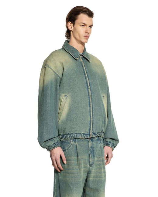 Song For The Mute Green Padded Denim Jacket for men
