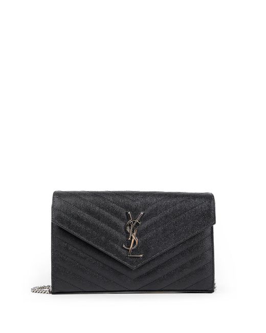 Saint Laurent Black Classic Cassandre Chain Wallet