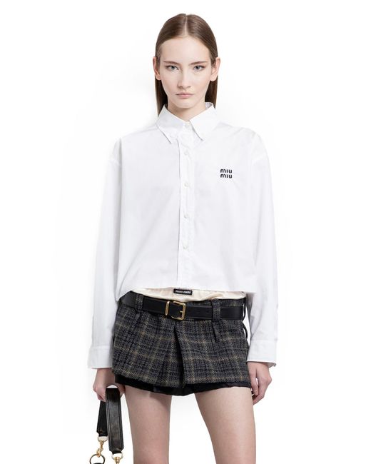 Miu Miu White Cotton Poplin Shirt