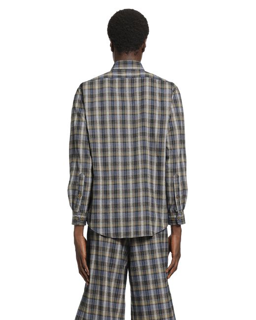 ERL Gray Checked Woven Shirt for men