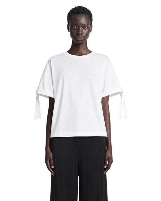 Givenchy White Gathered Cotton T-Shirt