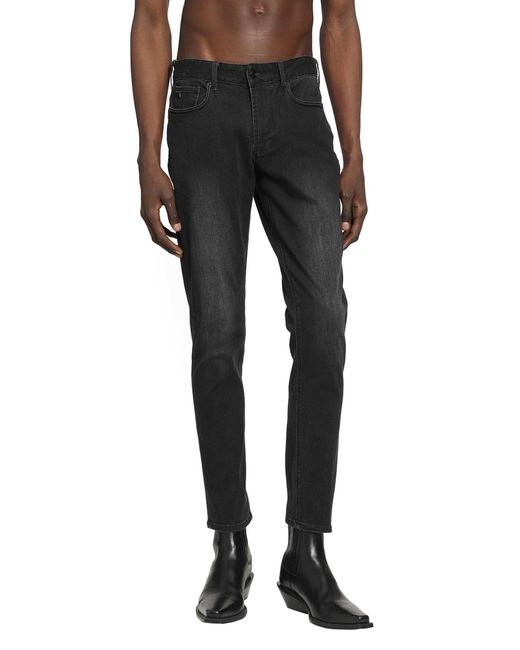 Emporio Armani Black 5 Pocket Straight-Leg Jeans for men