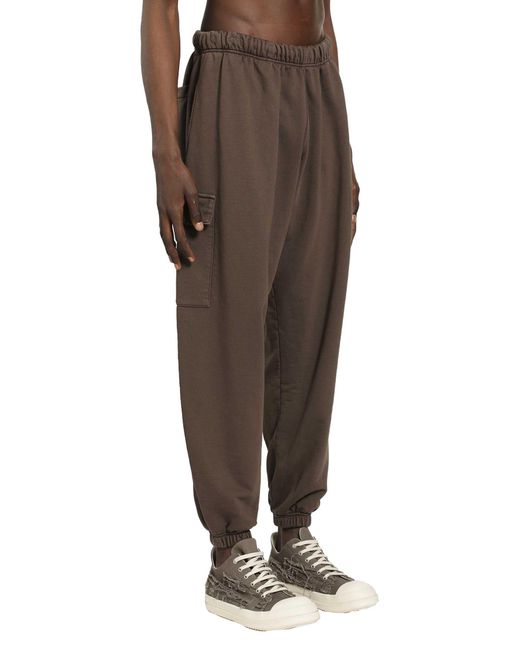 Roadless Brown Cotton Jersey Cargo Sweatpants for men