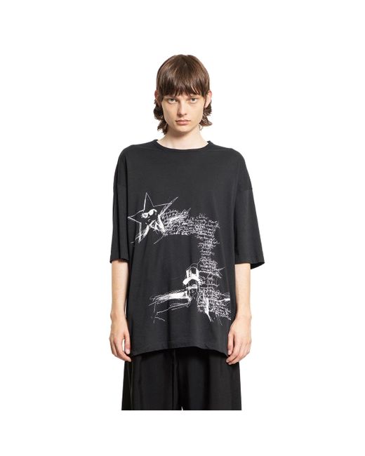 Ann Demeulemeester Black Maglietta 'Sketchbook' High-Comfort Di Dieter for men