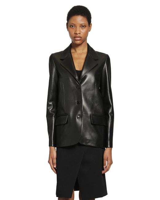 Gucci Black Leather Blazer