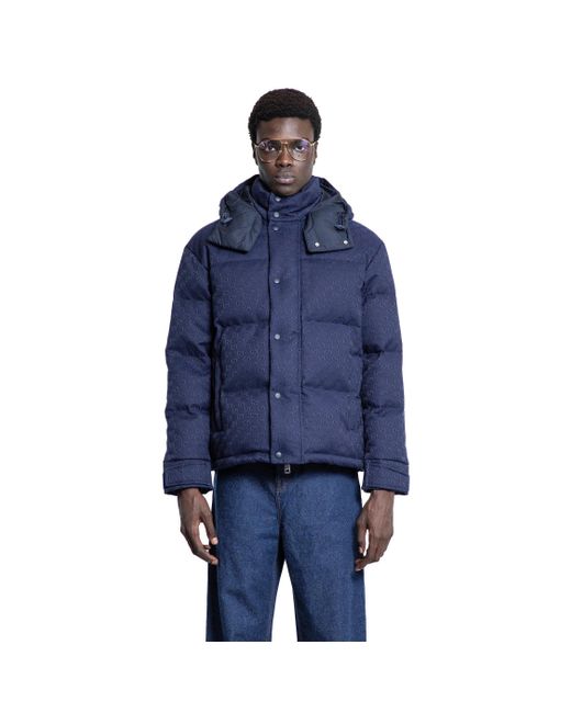 Gucci Blue Giacca Imbottita Gg Canvas for men