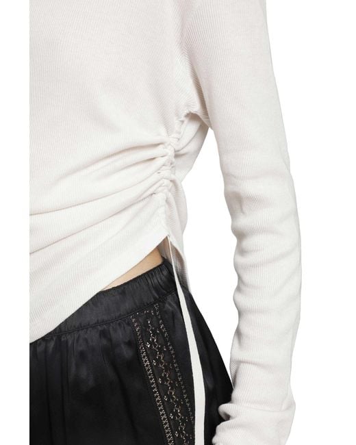 Ann Demeulemeester White Dot Wrinkled Long Sleve Top