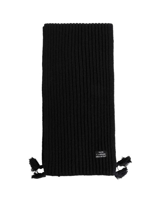 SALON C. LUNDMAN Black Tassel Scarf for men