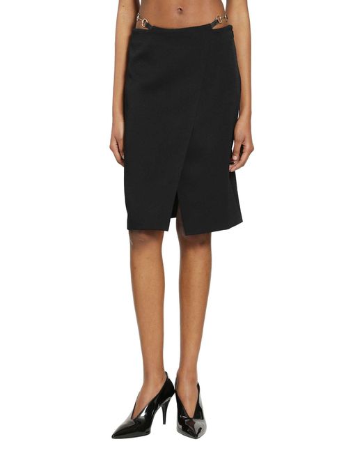 Gucci Black Wool Drill Knee Lenght Skirt
