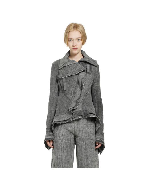 Yehuafan Gray Linen Jacket