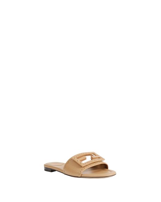 Fendi Metallic Leather Slides