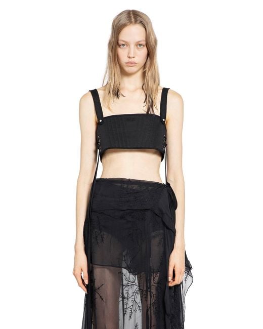 Ann Demeulemeester Black Mini Bustier Top
