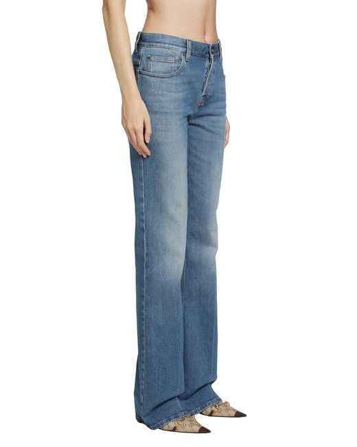 Gucci Blue Flared Stretch Cotton Denim Jeans