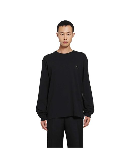 Valentino Black Vlogo Long Sleeve T-Shirt for men
