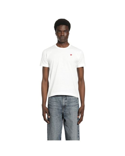 COMME DES GARÇONS PLAY White Small Heart Cotton T-Shirt for men