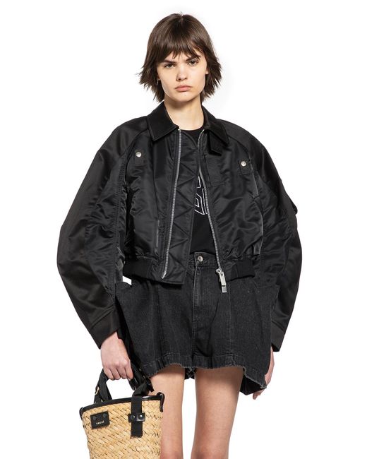 Sacai Black Cotton Chino X Nylon Twill Blouson