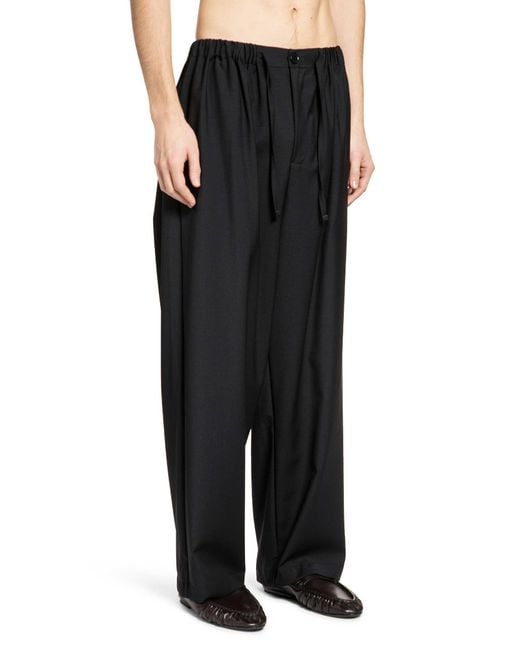 ROSE BURRITO Black Wool Pyjama Trousers for men