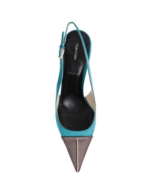 Tom Ford Blue Thea Slingback Pumps