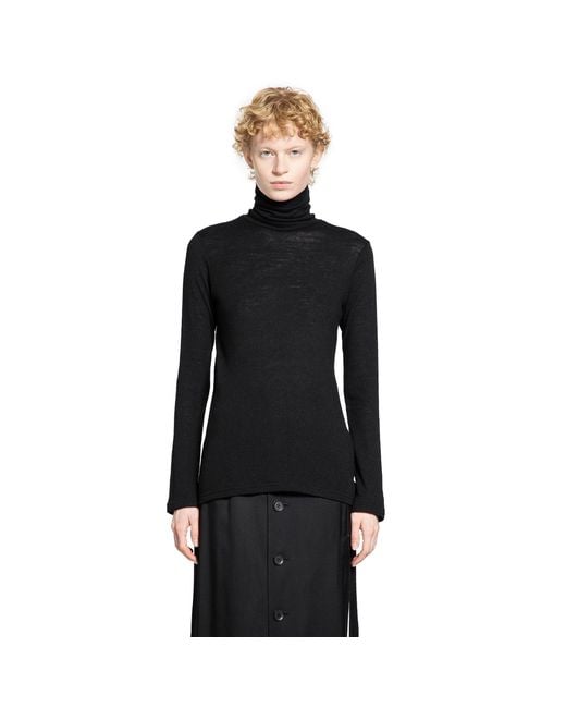 Yohji Yamamoto Black Highneck Long Sleeve T-Shirt