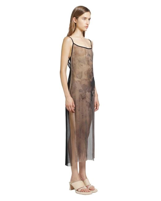 IA London Brown Sheer Slip Midi Dress