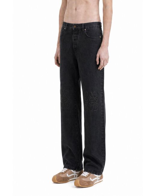 Loewe Black Anagram Baggy Jeans for men